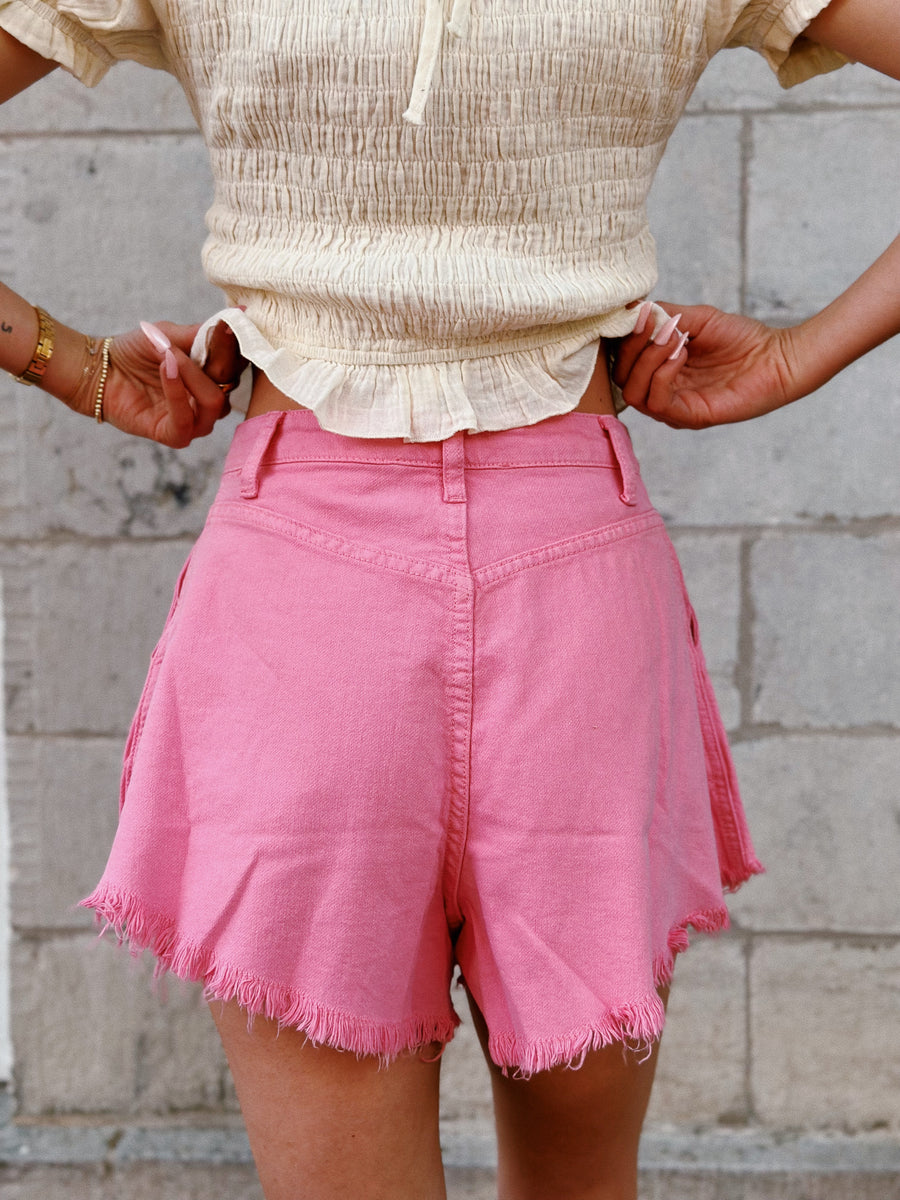 Colored Frayed Short