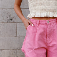 Colored Frayed Short