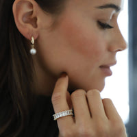 Audrey Pearl Hoop Earrings: Small