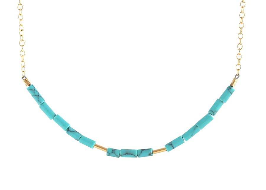 Gemstone Heishi Beaded Necklace